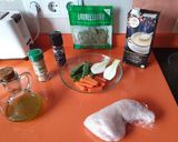 A picture of step 1 of Chicken and Vegetable Soup in a Pressure Cooker.