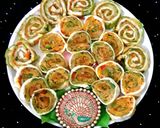 A picture of step 7 of Cucumber Weave Noodles Pinwheel Sandwich.