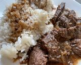 A picture of step 9 of Instant Pot Filipino Beef Steak (Bistek).