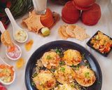 A picture of step 8 of Papad Sev Puri Chaat with Raw Mango Salsa.
