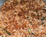 A picture of step 3 of Schezwan Rice.