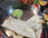 A picture of step 12 of Special Paneer Dosa with chutney.