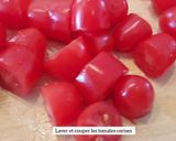 Une image de l'étape 1 de Spaghettis Tomates cerises et basilic.