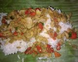 Foto langkah ke 5 dari resep Nasi Bakar Ayam Pedas.