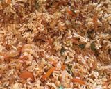 A picture of step 3 of Schezwan Rice.