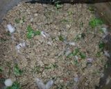A picture of step 3 of Qeema samosa...