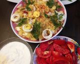 A picture of step 2 of Boiled Potatoes with Boiled Eggs, Garlic, and Spices.