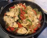 Une image de l'étape 13 de Poulet façon chili verde (maïs, poivrons, citrons verts).