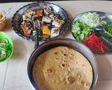 A picture of step 13 of Jain Paneer Tikka Masala Shawarma.