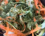 Une image de l'étape 2 de Cabillaud Gratiné Courgettes et Carottes en Tagliatelles Agrémentées de Semoule.