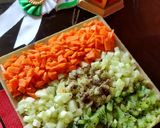 A picture of step 3 of Tri colour kosambari.