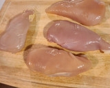 A picture of step 4 of Mojos "Catnip" special Panko crusted chicky strips.