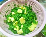 A picture of step 3 of Palak Alo ki sabzi.