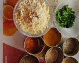 A picture of step 1 of Gatte ki Sabzi (dry and with gravy).