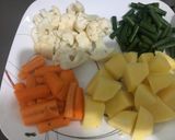 A picture of step 1 of Navratan Korma (no onion no garlic).