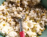 Foto del paso 1 de la receta: Pizza de arroz y arvejas (sobras)