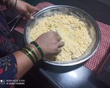 A picture of step 3 of Makai  no rotlo Maize corn roti   with masoor.