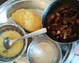 A picture of step 2 of Chicken keema stuffed cheesy potato balls.