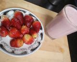A picture of step 4 of Strawberry Milk Shake😃😃.