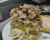 Foto del paso 12 de la receta: Arepa🫓rellena🥯de berenjena🍆tatemada, cebolla🧅caramelizada y pollo🍗🥙🥗