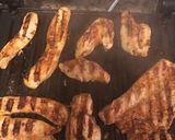 A picture of step 5 of Chicken breast with my own bbq sauce.