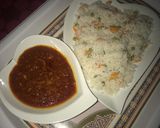 A picture of step 2 of Carrot and green beans rice with stew.