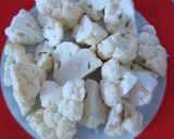 A picture of step 1 of Crispy fried cauliflower.