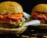 A picture of step 4 of Veggie Burger #vegancontest.