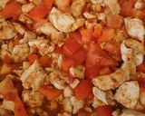 A picture of step 1 of Chicken fajita savory pancake.
