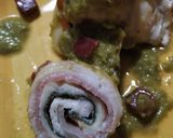 A picture of step 3 of Chicken Roll-Ups with Pea Cream Sauce.