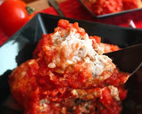 Foto del paso 5 de la receta: Albóndigas de pollo y berenjena al horno con salsa de tomate