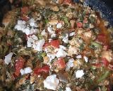 A picture of step 5 of Strapatsada with Tomato and Amaranth Greens.