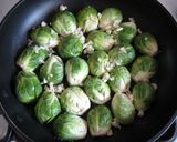 A picture of step 1 of Pan-fried Garlic Butter Brussels Sprouts.
