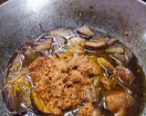 A picture of step 4 of Drumstick Brinjal kuzhambhu.