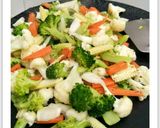 A picture of step 3 of Mixed Veggies Using Oyster sauce.