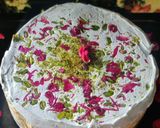 A picture of step 7 of Kesar pista ice cream cake.