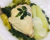 A picture of step 6 of Chicken in Ginger Broth with Chayote and Moringa - Filipino Tinola with more Veggies.