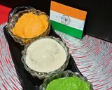 A picture of step 7 of Tricolour Dahi Vada.
