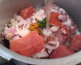A picture of step 1 of Qeema sabzi.