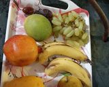 A picture of step 1 of Ramadhan special fruit chat.