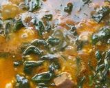 Foto del paso 7 de la receta Meloso de arroz con presa ibérica, gambitas y espinacas …