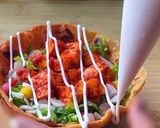 A picture of step 5 of Cheesy Katori chaat.