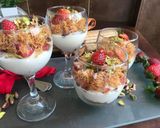 A picture of step 3 of Kunafa Cups with Cream.