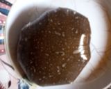 A picture of step 3 of Amala with dry okro soup.