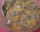 A picture of step 1 of Dhaba kaleji fry.