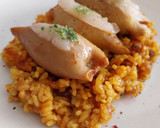 Foto del paso 18 de la receta: Arroz con calamares rellenos de gambas y boloñesa con velo de panceta ibérica