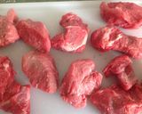 A picture of step 1 of Beef Stew with Red Beans and Potatoes.