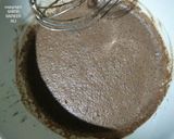 A picture of step 2 of Eggless Chocolate Pudding With a cup of Cappuccino.