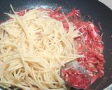 A picture of step 3 of Veg salad and spaghetti dinner.