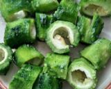 A picture of step 4 of Khatta meetha karela(bitter gourd).